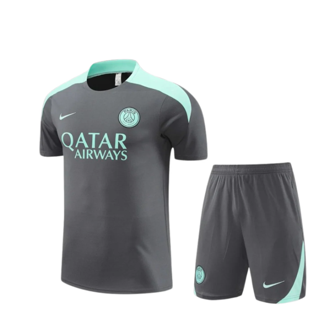 Paris Saint German Tracksuit Black & Blue (short)