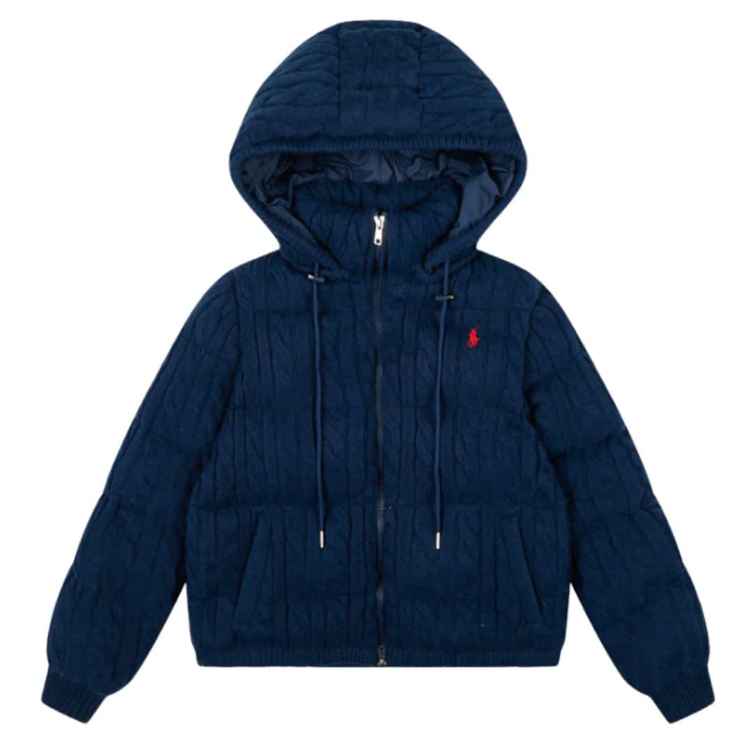 Polo Ralph Lauren Cable-Knit Wool-Cashmere Quilted Jacket