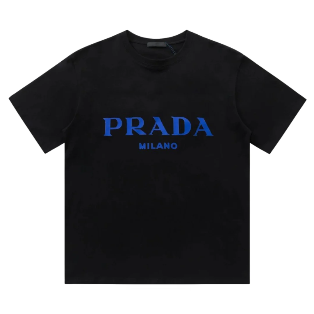 Prada Milano Blue Print T-Shirt Black