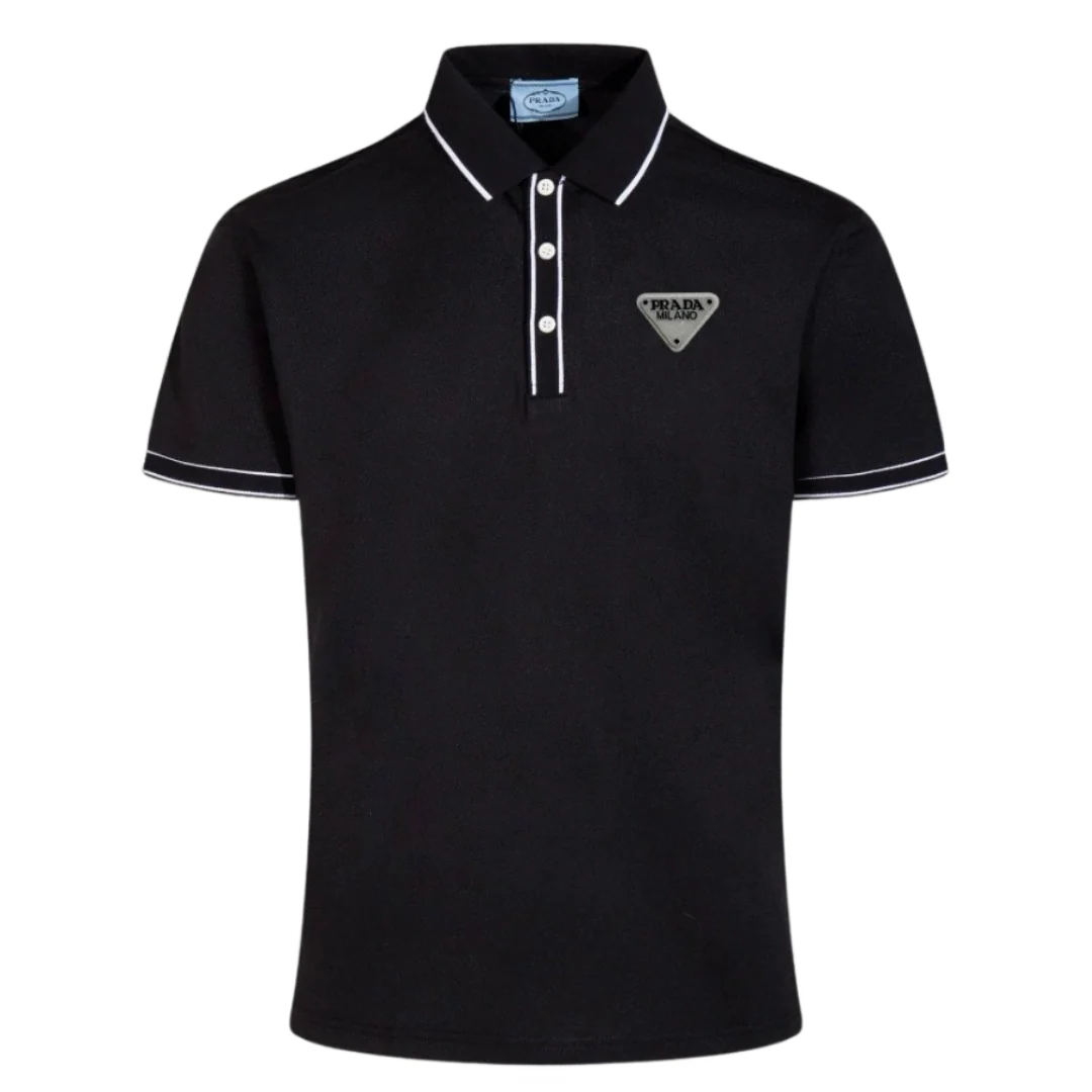 Prada Slim Fit Polo Shirt Black