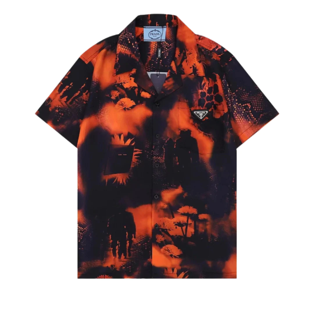 Prada Summer Shirt Black & Orange