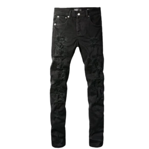 Purple Jeans Black Flicked