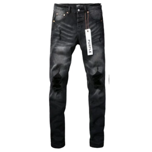Purple Jeans Black Ripped