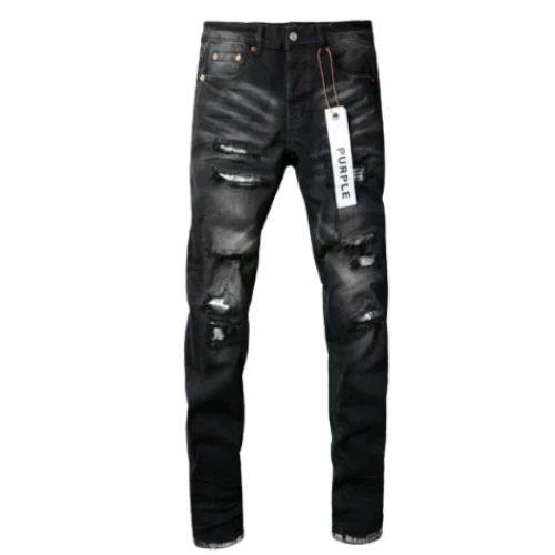 Purple Jeans Black White