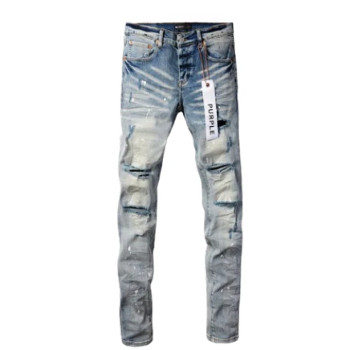 Purple Jeans Light Blue Ripped