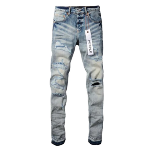 Purple Jeans Light Blue Ripped