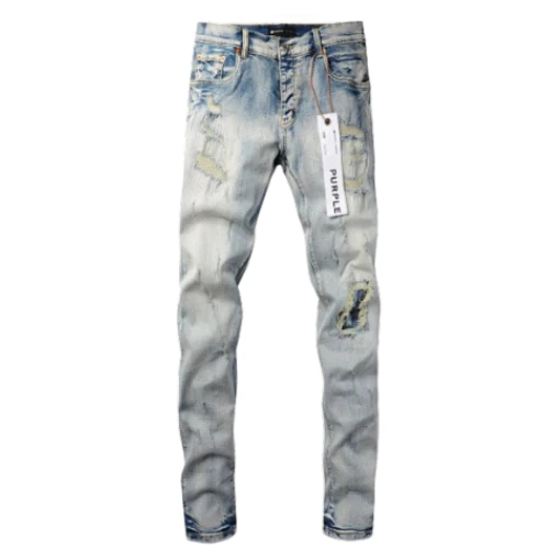 Purple Jeans Light Blue Ripped