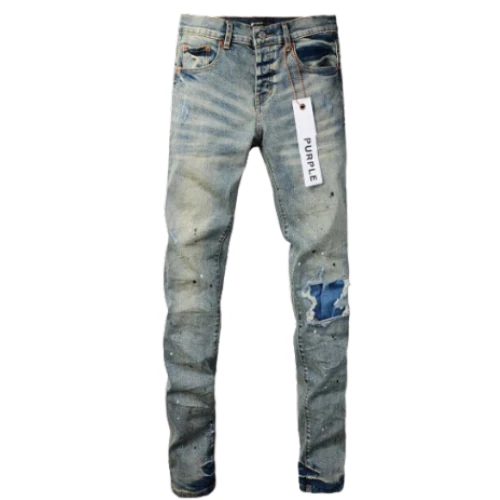 Purple Jeans Light Blue Tan