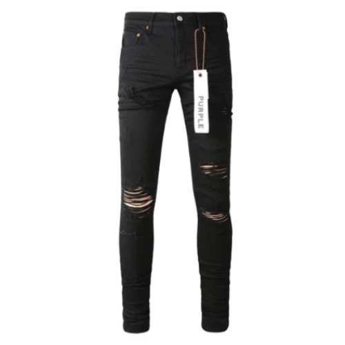 Purple Jeans Ripped Black