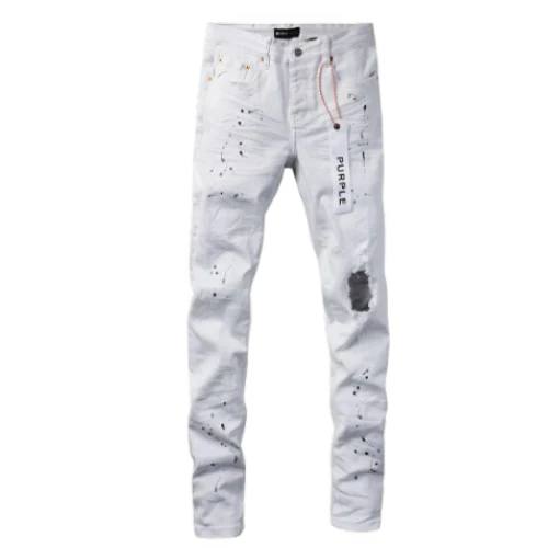 Purple Jeans White Ripped