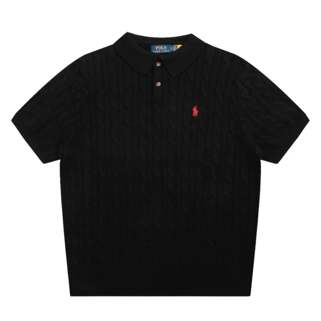 Ralph Lauren Cable Knit Cotton Polo Shirt