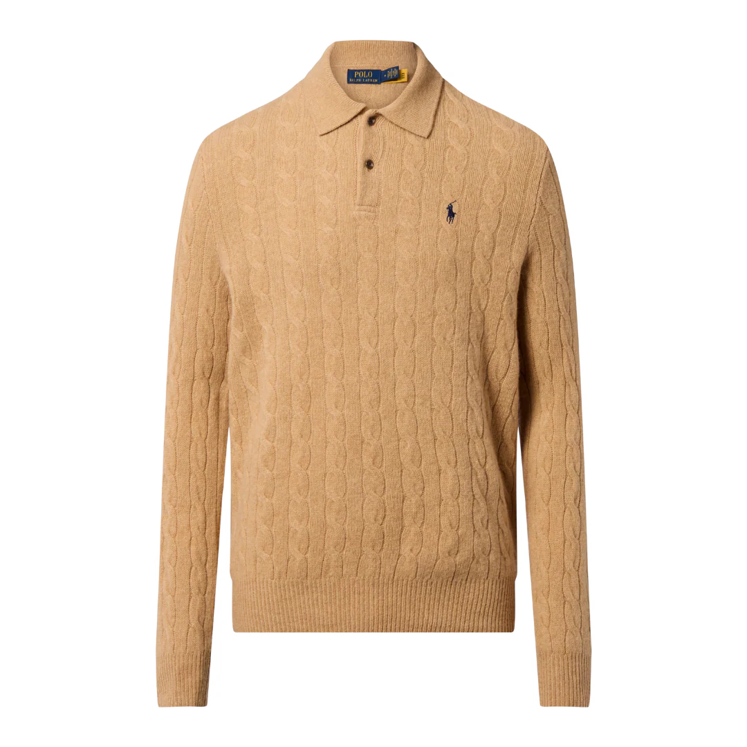 Ralph Lauren Cable Knit Crewneck Sweater Beige