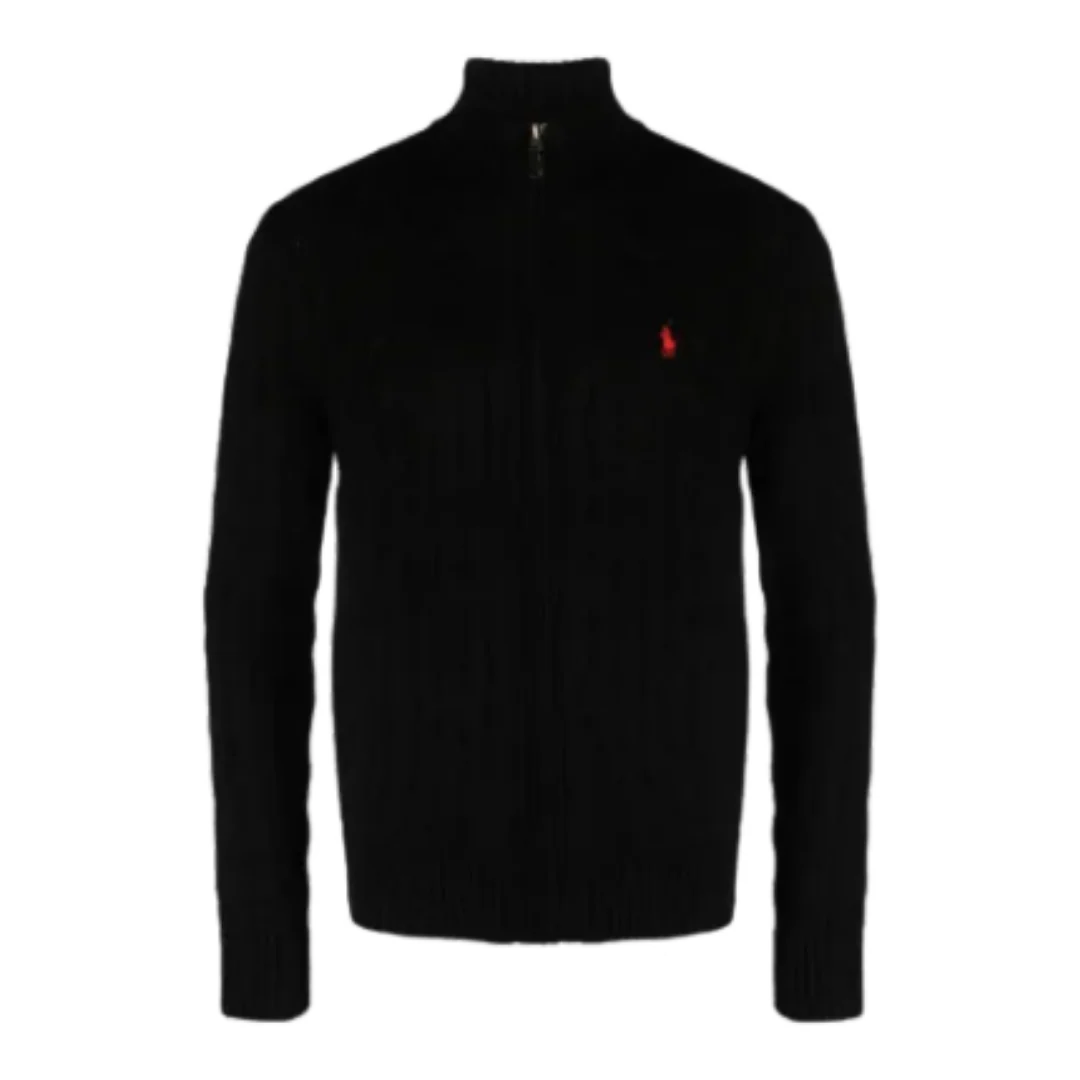 Ralph Lauren Cable Knit Fullzip Black