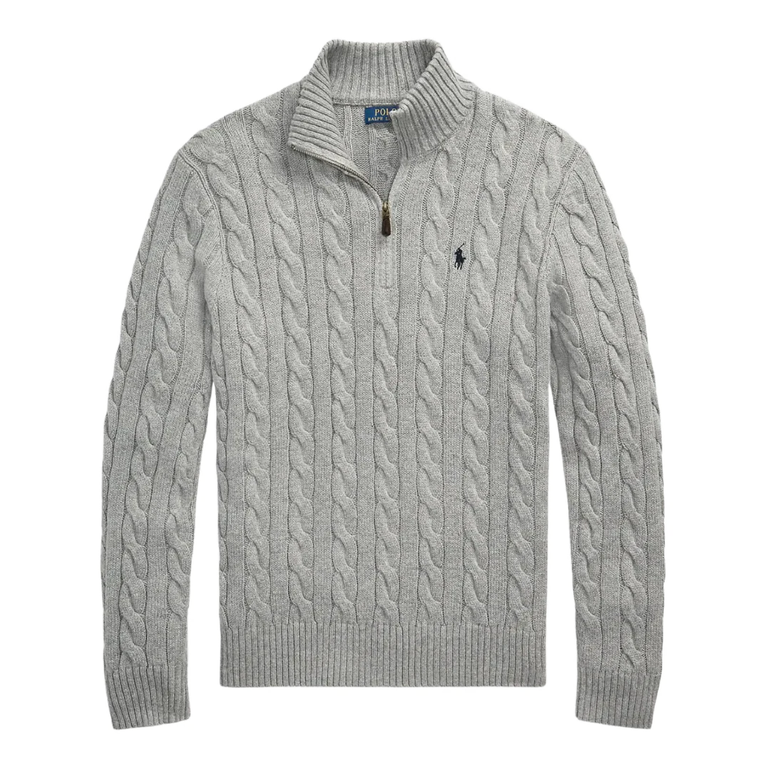 Ralph Lauren Cable Knit Halfzip Grey