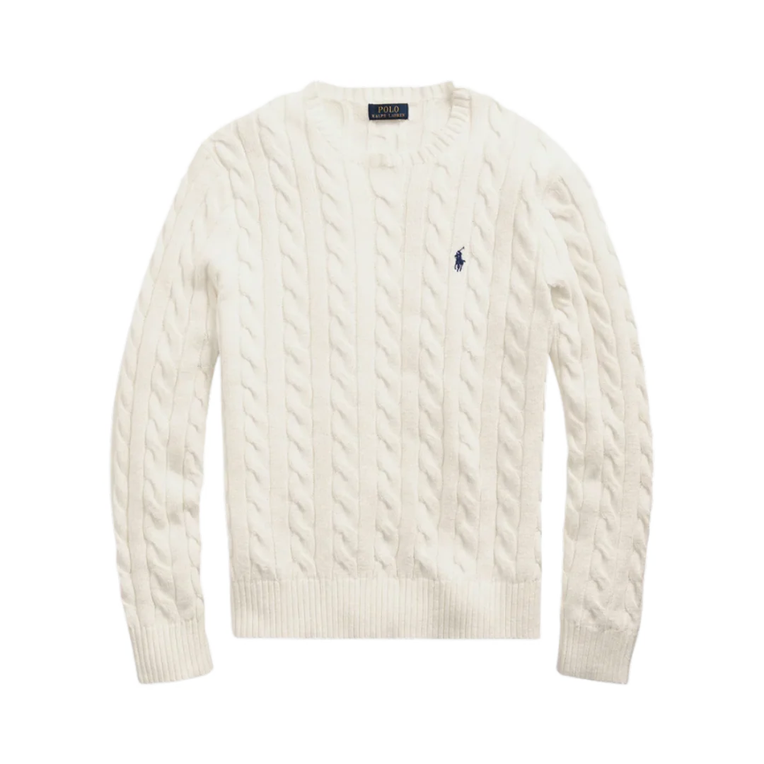 Ralph Lauren Cable Knit Sweater White