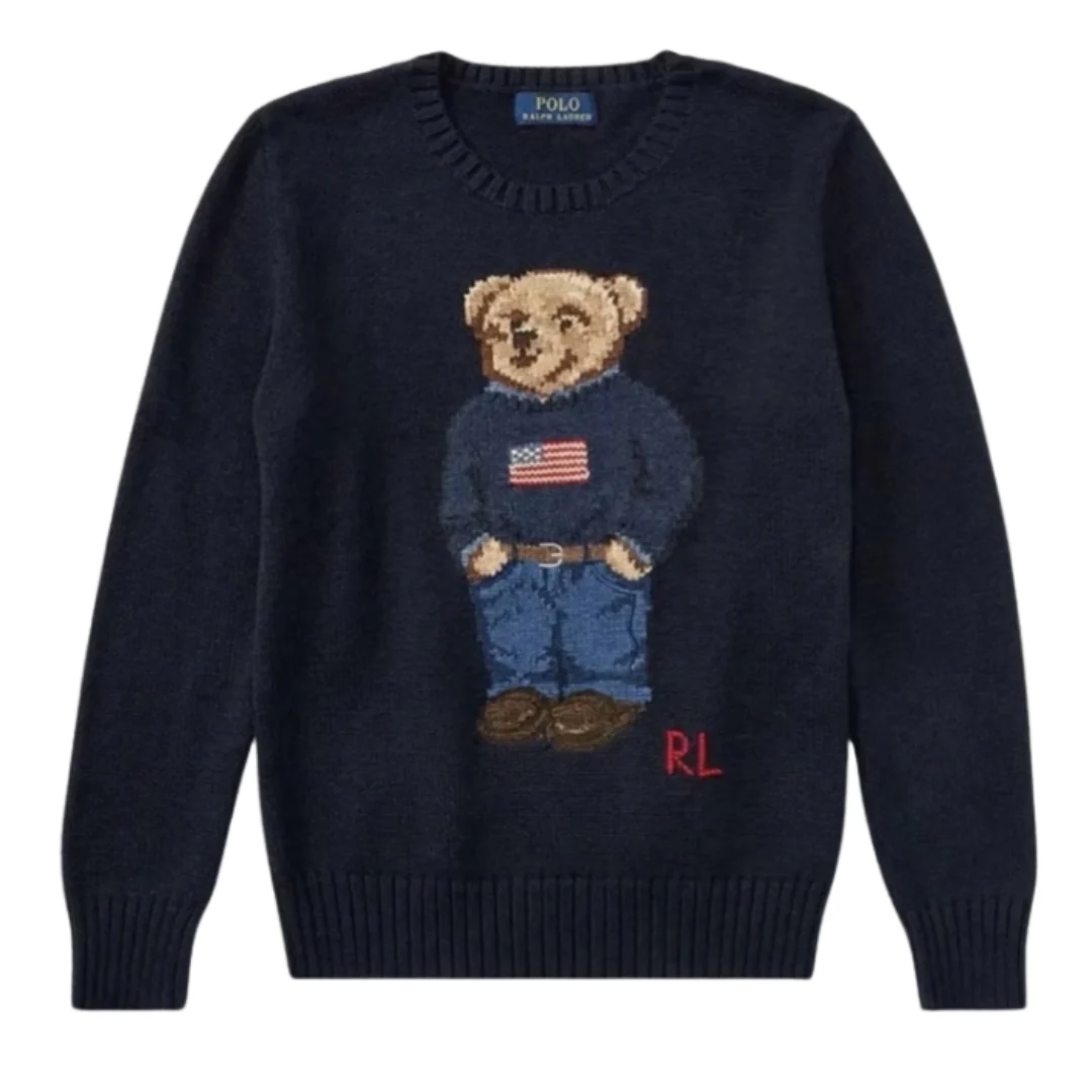 Ralph Lauren Chill Polo Bear Knit Sweater Blue