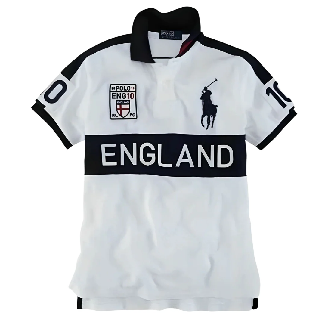 Ralph Lauren England 10 Polo White & Black