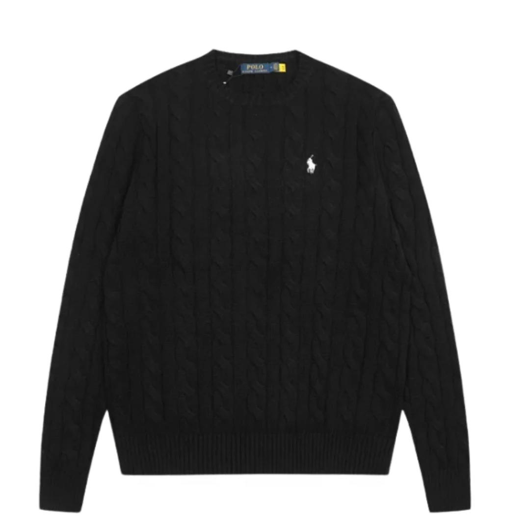 Ralph Lauren Knit Sweater White Badge Black