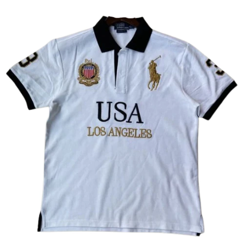 Ralph Lauren Polo Shirt Chief Keef Usa LA White