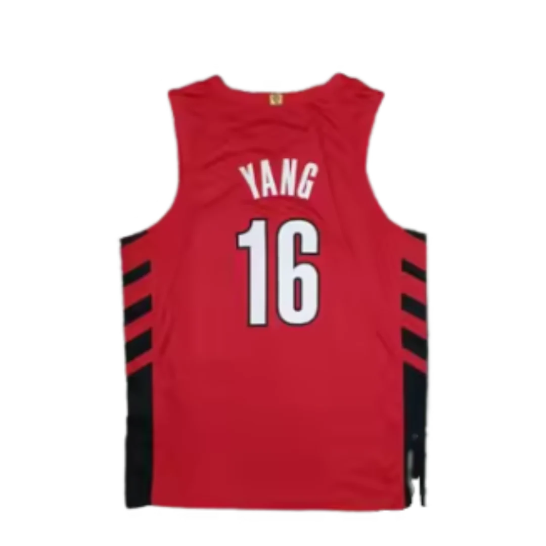 Red Portland Trail Blazers NBA Jersey 16 YANG