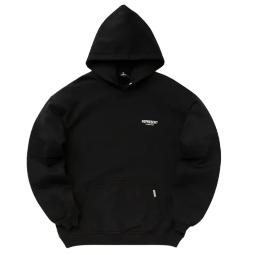 Represent Basic Hoodie Black White