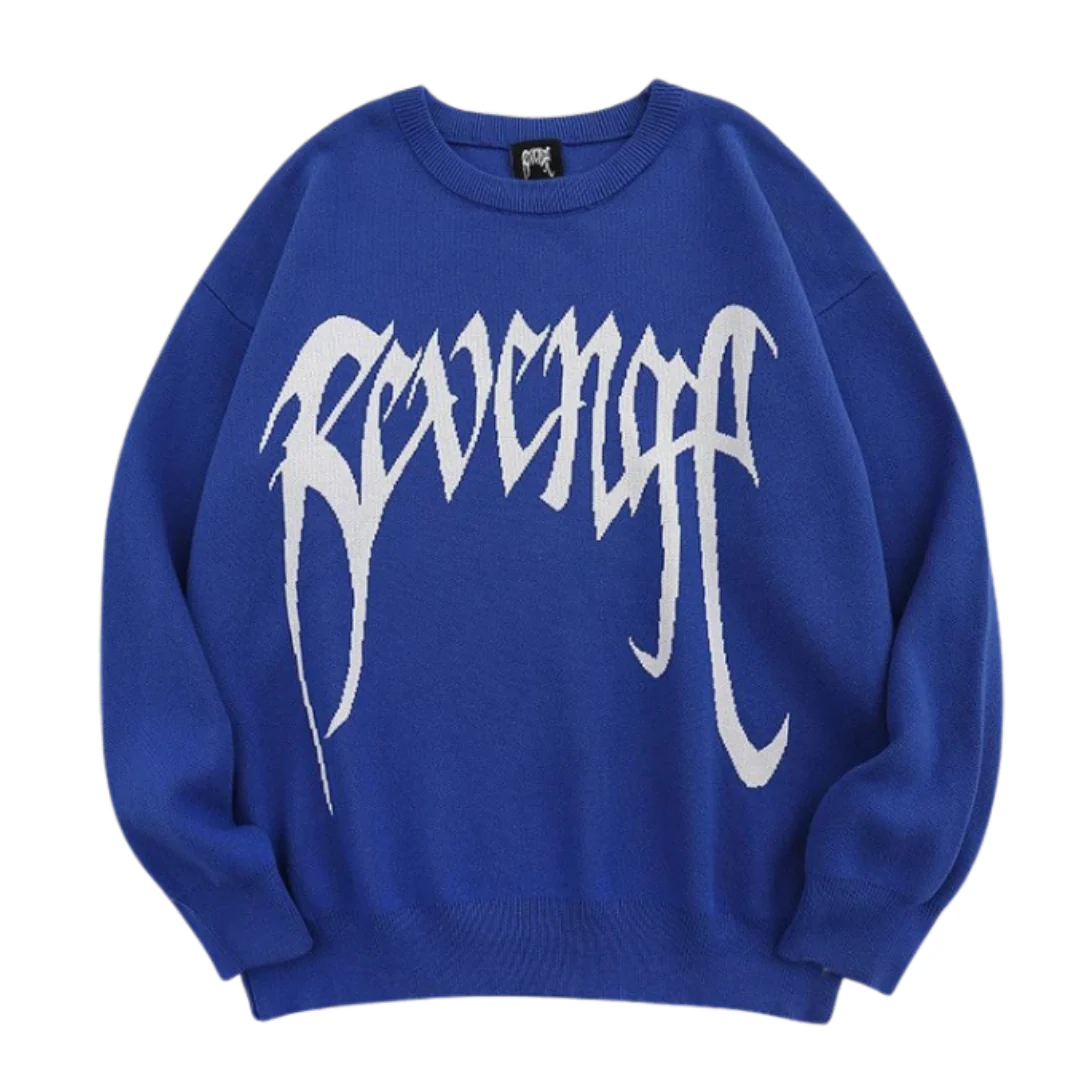 Revenge Knit Arc Sweater Blue