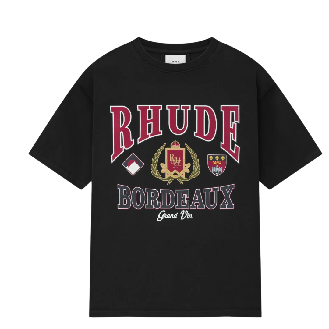 Rhude Bordeaux Grand Tee T-Shirt Black