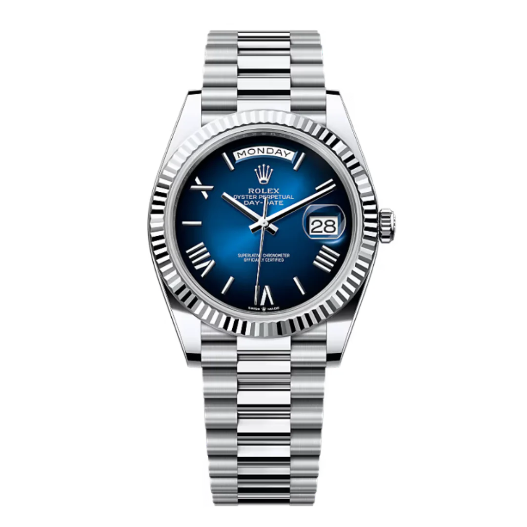 Rolex Day-Date 89M58838 Silver Wristwatch & Blue Dial 210g (High Quality)