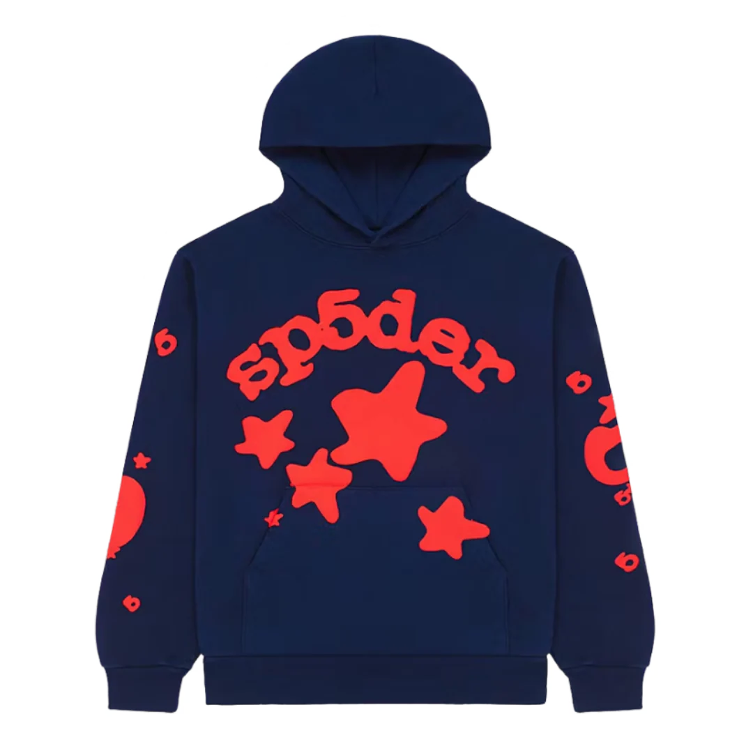Sp5der Beluga Hoodie Blue & Red