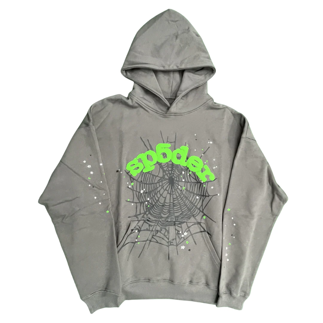 Sp5der Hoodie Grey & Green