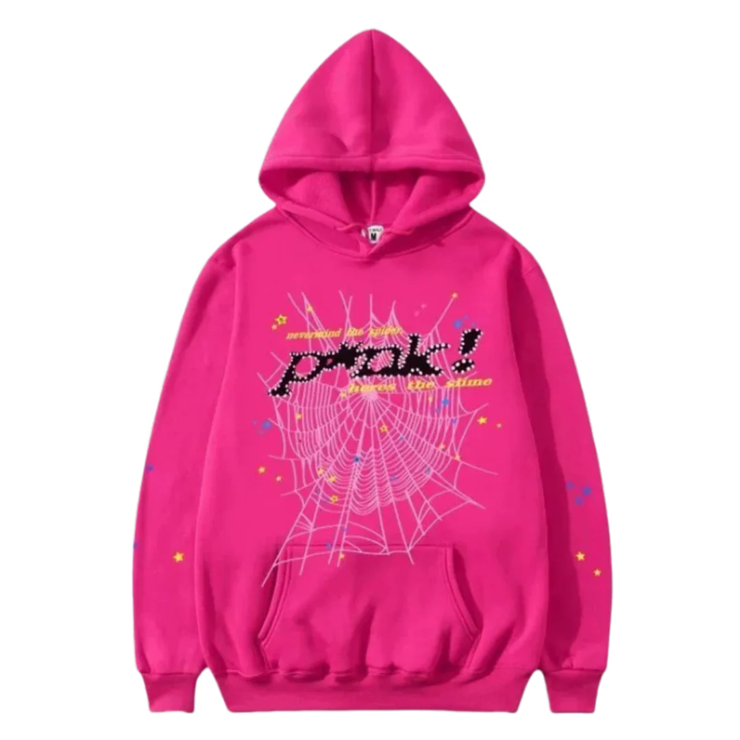 Sp5der Pink Hoodie Pink