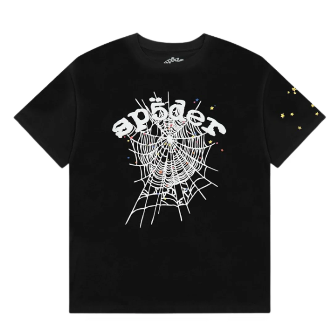 Sp5der White Net T-Shirt Black