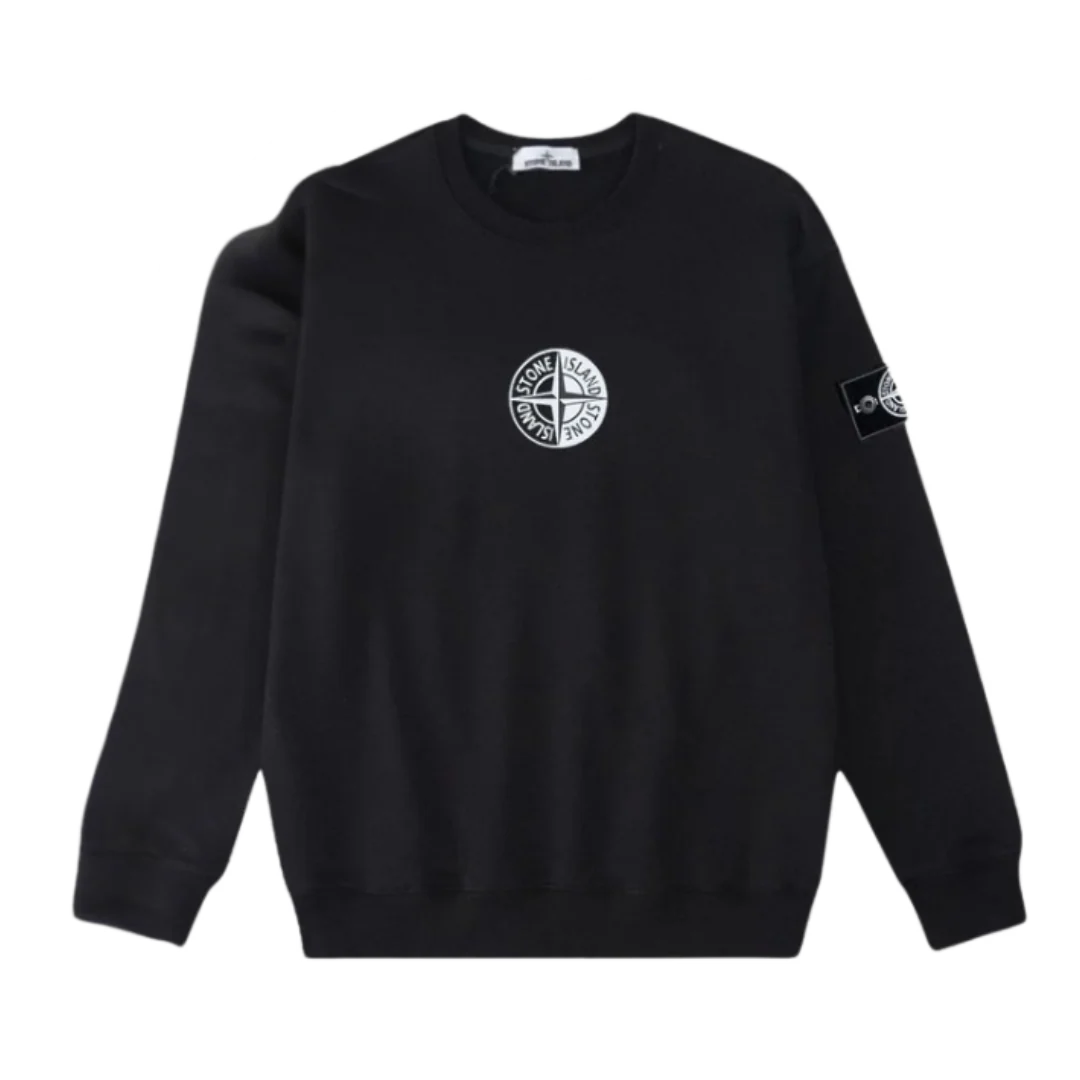 Stone Island Black & White Icon Sweater Black
