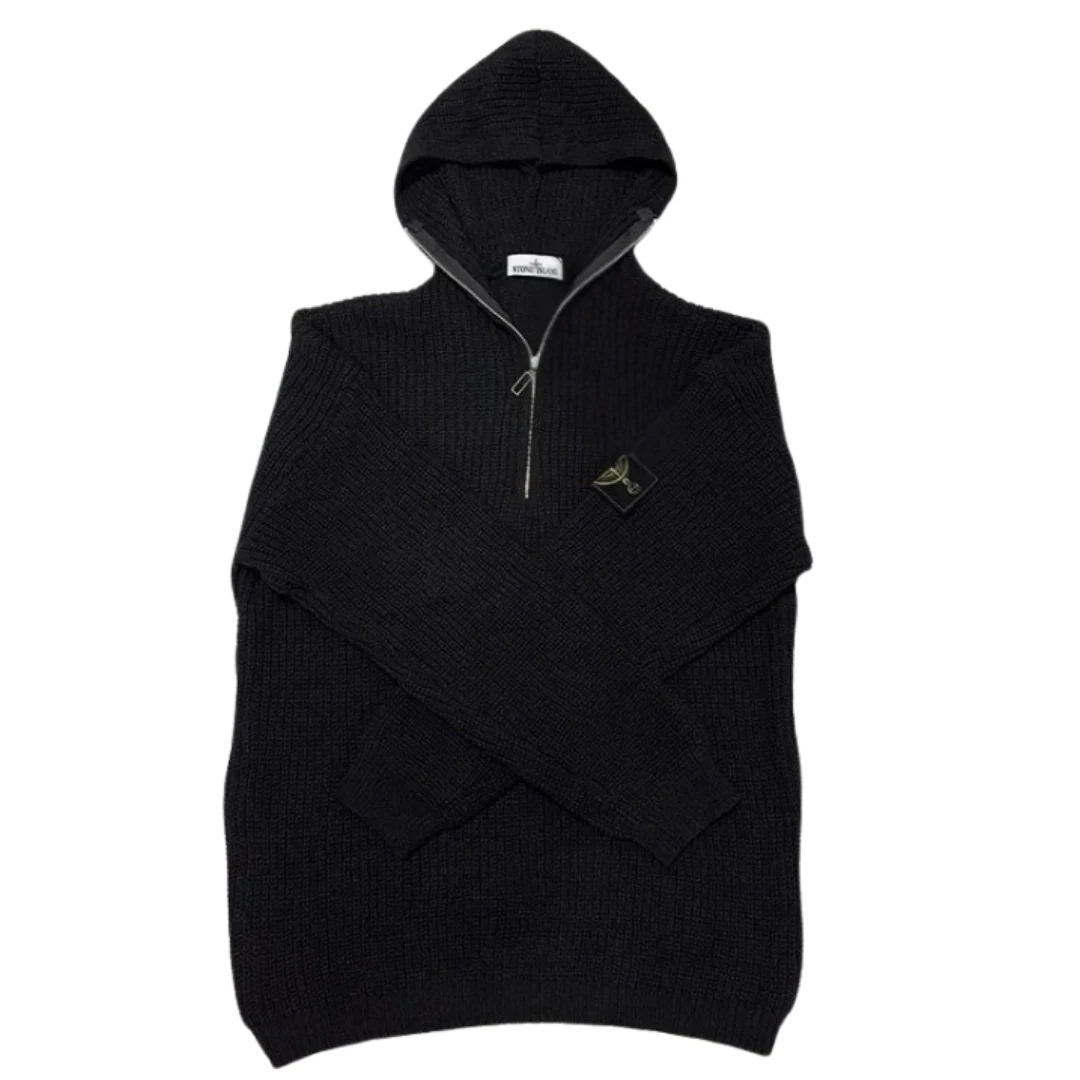 Stone Island Halfzip Hoodie Black