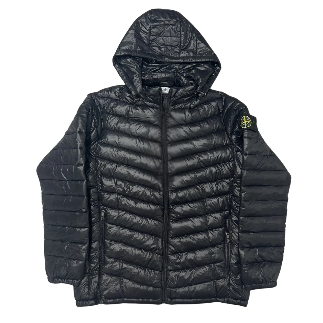 Stone Island Shiny Down Jacket Black