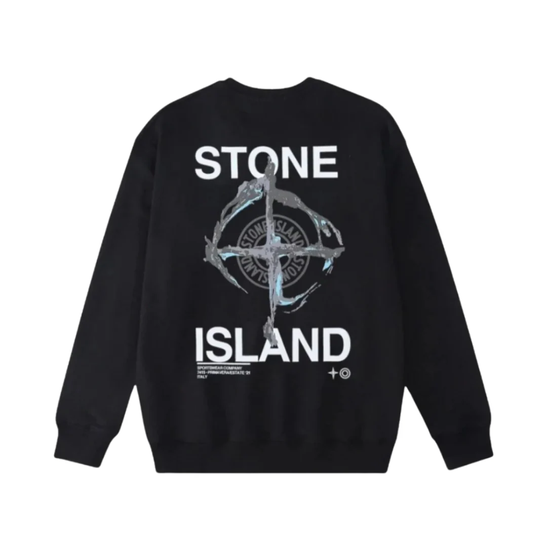 Stone Island Sweater Big Print Black