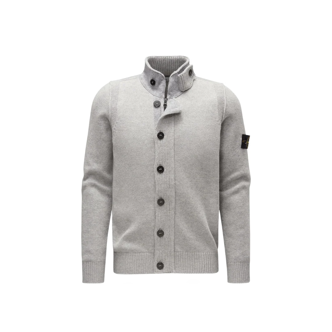 Stone Island Wool Jacket Light Grey