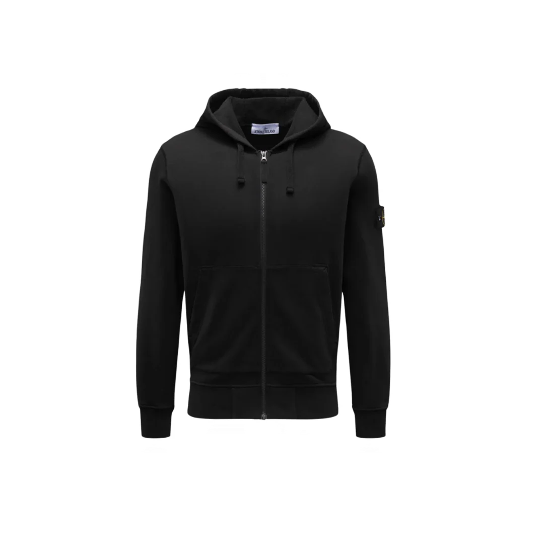 Stone Island Zip Hoodie Black