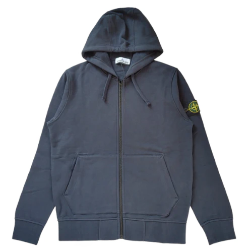 Stone Island Zip Hoodie Deep Blue
