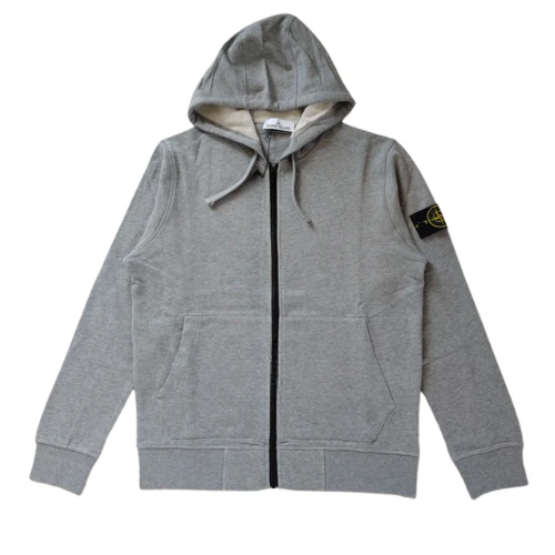 Stone Island Zip Hoodie Flower Grey