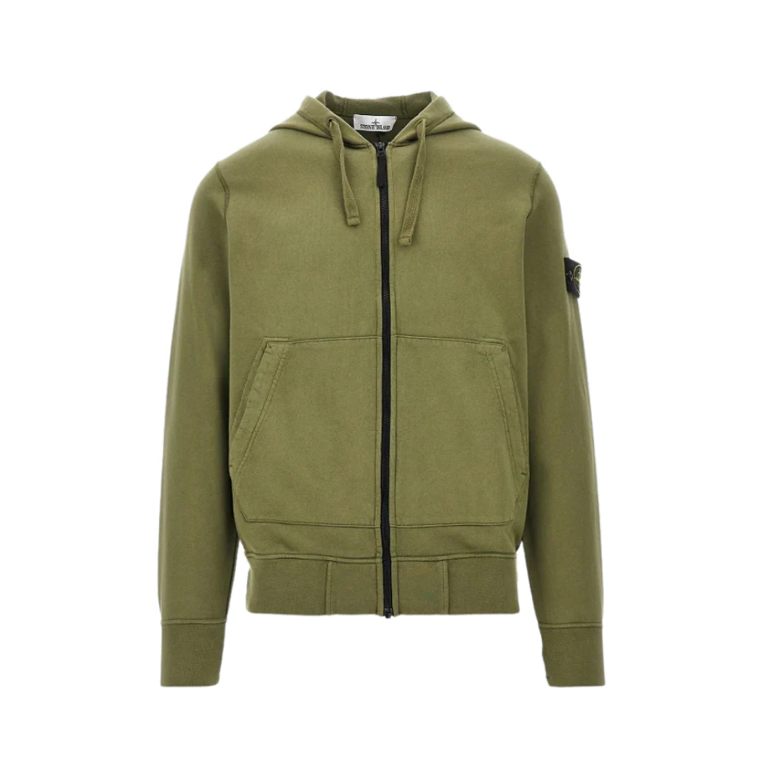 Stone Island Zip Hoodie Green