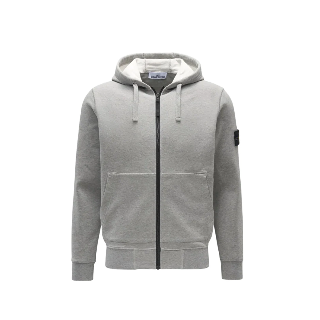 Stone ISland Zip Hoodie Light Grey