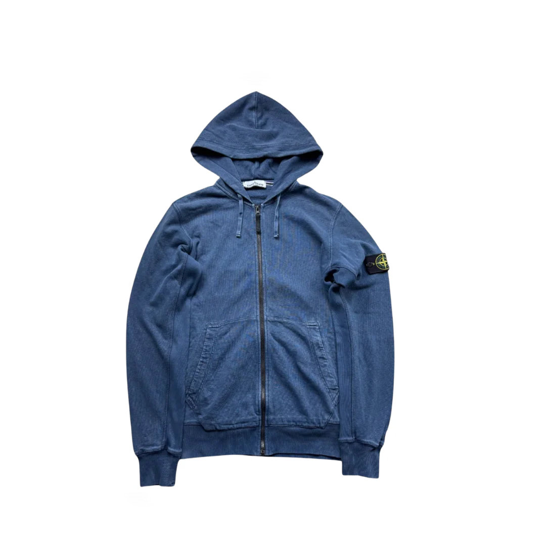 Stone Island Zip Hoodie Navy Blue