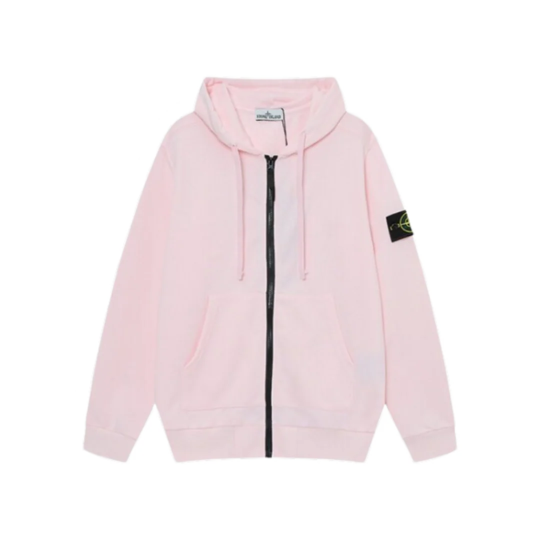 Stone Island Zip Hoodie Pink