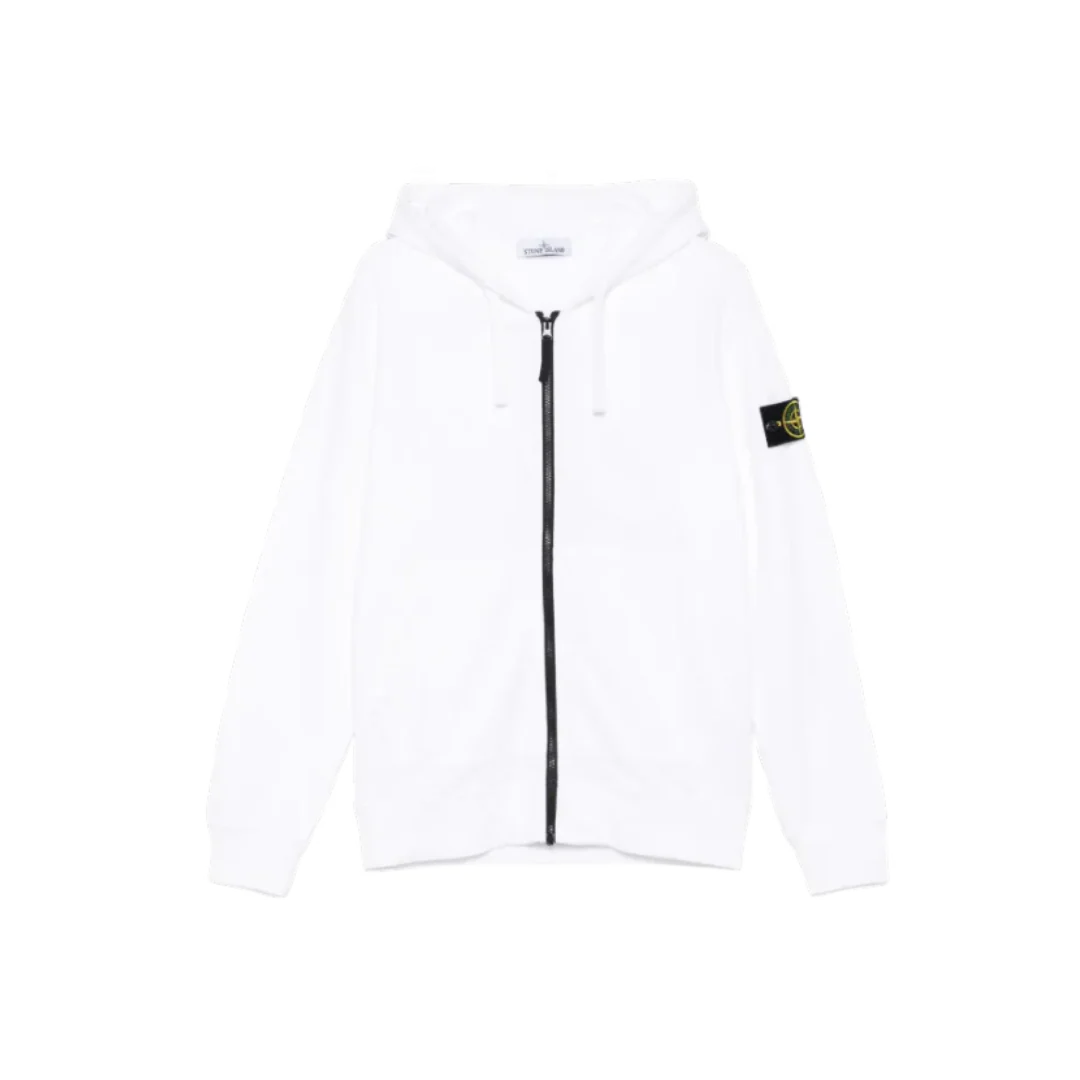 Stone Island Zip Hoodie White