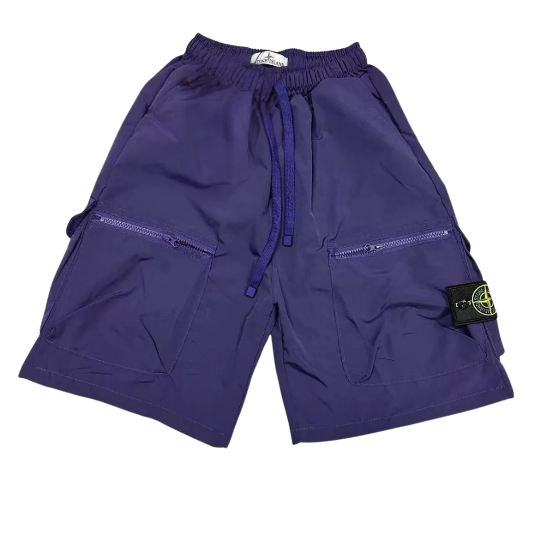 Stone Island Zip Pocket Shorts Purple