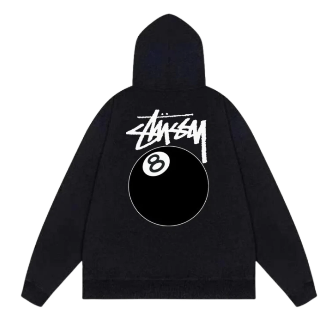 Stussy 8 Ball Backprint Hoodie Black