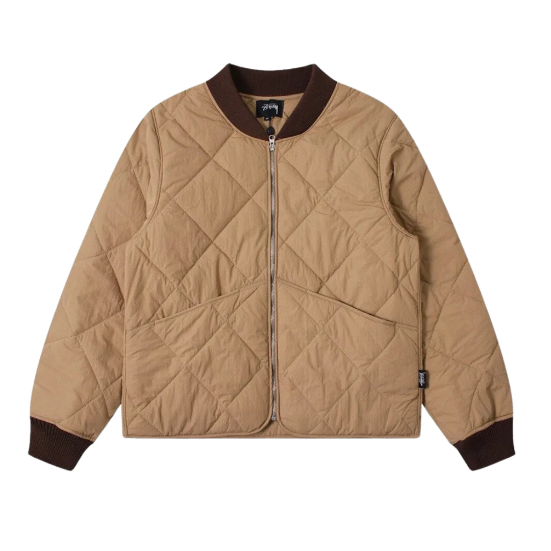 Stussy 8 Ball Quilted Liner Jacket Brown