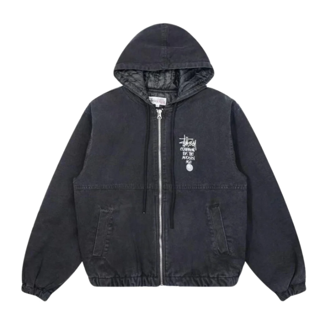 Stussy Canvas Insulated Work Jacket Washed Black
