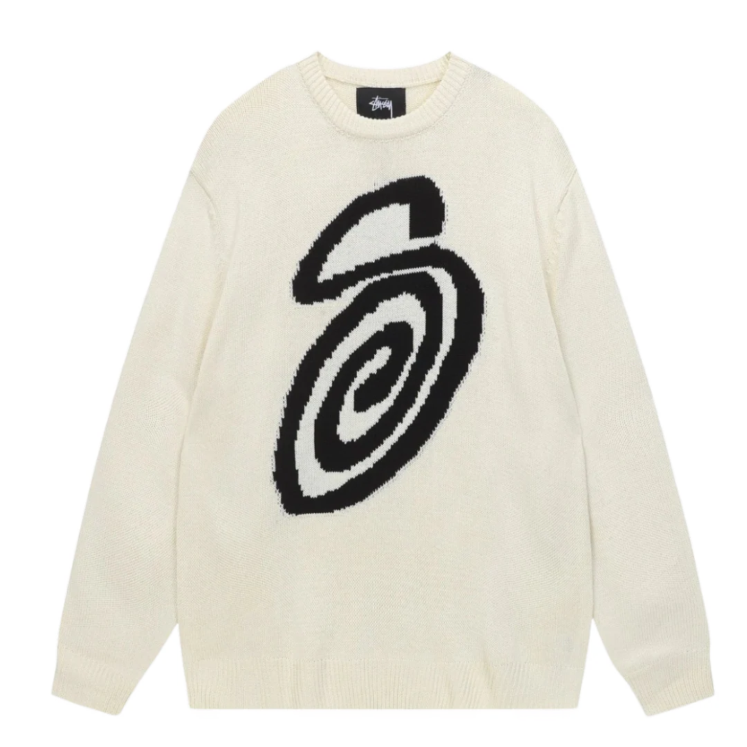 Stussy Curly S Sweater Beige